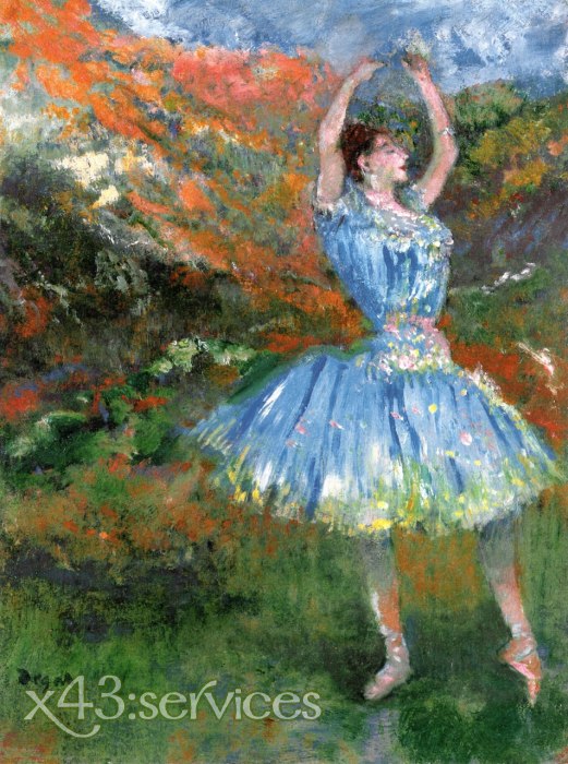Edgar Degas - Blaue Taenzerin beim Ballett